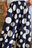 Basso Big Dot Balloon Cuff Pant Navy & White